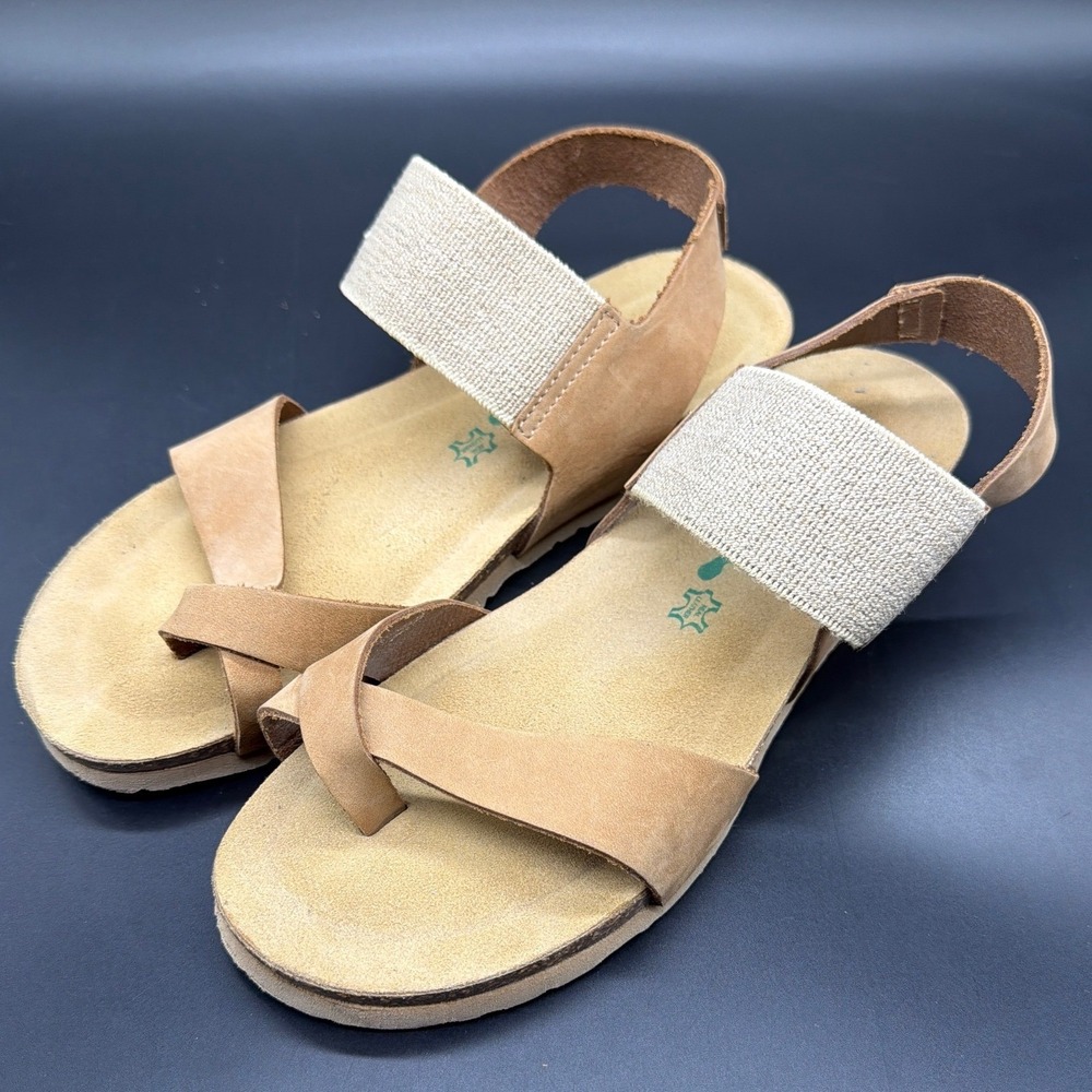 BioNatura Women Tan Leather Toe Loop Sandals Made in Italy Size 39 8 34 01 IMB